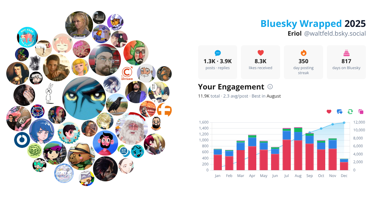 Your Bluesky Wrapped 2025 preview