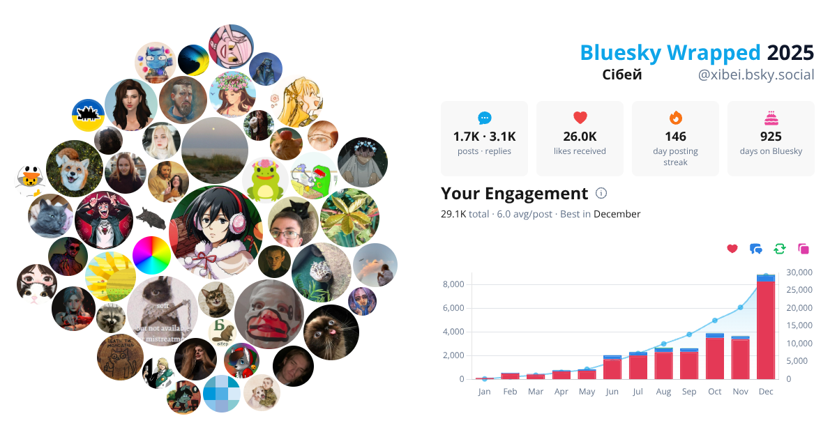 Your Bluesky Wrapped 2025 preview